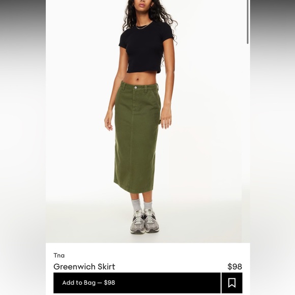 Aritzia TNA Greenwich skirt in WHITE! - Picture 1 of 4